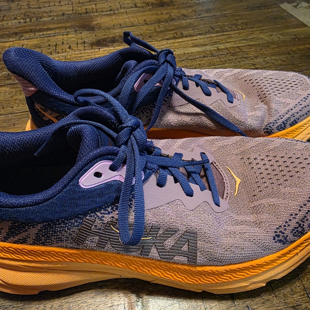 Hoka Navy Blue Purple Pink Orange Athletic Shoes
